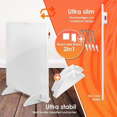 KESSER® Infrarotheizung 425 Watt Wandheizung ✓ Infrarot ✓ Heizung ✓ Heizkörper | Heizpaneel| Inkl.Standfüßen NEU | Strahlend