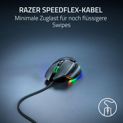 Razer Basilisk V3 35K - Vollständig anpassbare ergonomische kabelgebundene Gaming-Maus - Focus Pro 35K Sensor (HyperScroll Tilt Wheel, 11-Zonen-Beleuchtung, optische Mausschalter Gen-3) Schwarz