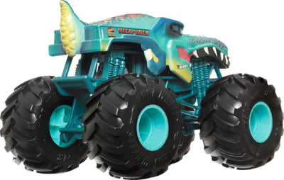 Hot Wheels Monster Trucks, Oversized Monster Truck, Die-Cast-Spielzeugtruck im Maßstab 1:24 mit riesigen Rädern und coolen Designs, JDR03