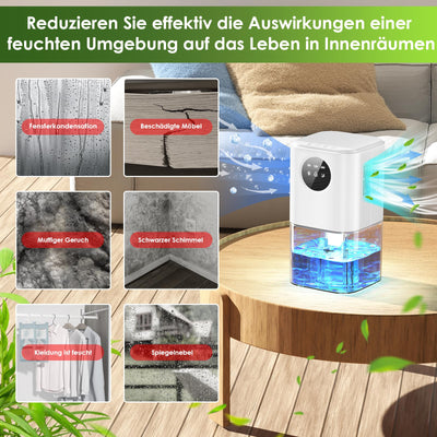 Luftentfeuchter Elektrisch, 1800ml Entfeuchter Elektrisch, Raumentfeuchter Leise Dehumidifier Mit Funktion Abtauen & Schlafmodus, Ideal für Kleine Räume wie Bad/Küche/Büro/RV