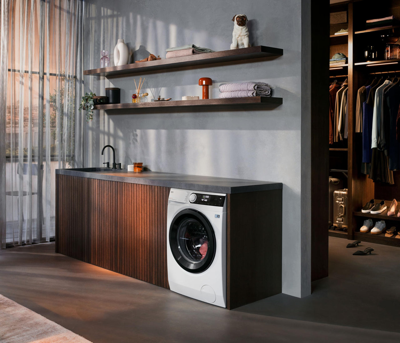 AEG Waschmaschine Serie 7000, ProSteam - Dampffunktion, 9 kg, Energiesparend, Mengenautomatik, Nachlegefunktion, ProSteam Auffrischfunktion, 1400 U/min, LR7AMZ49FL