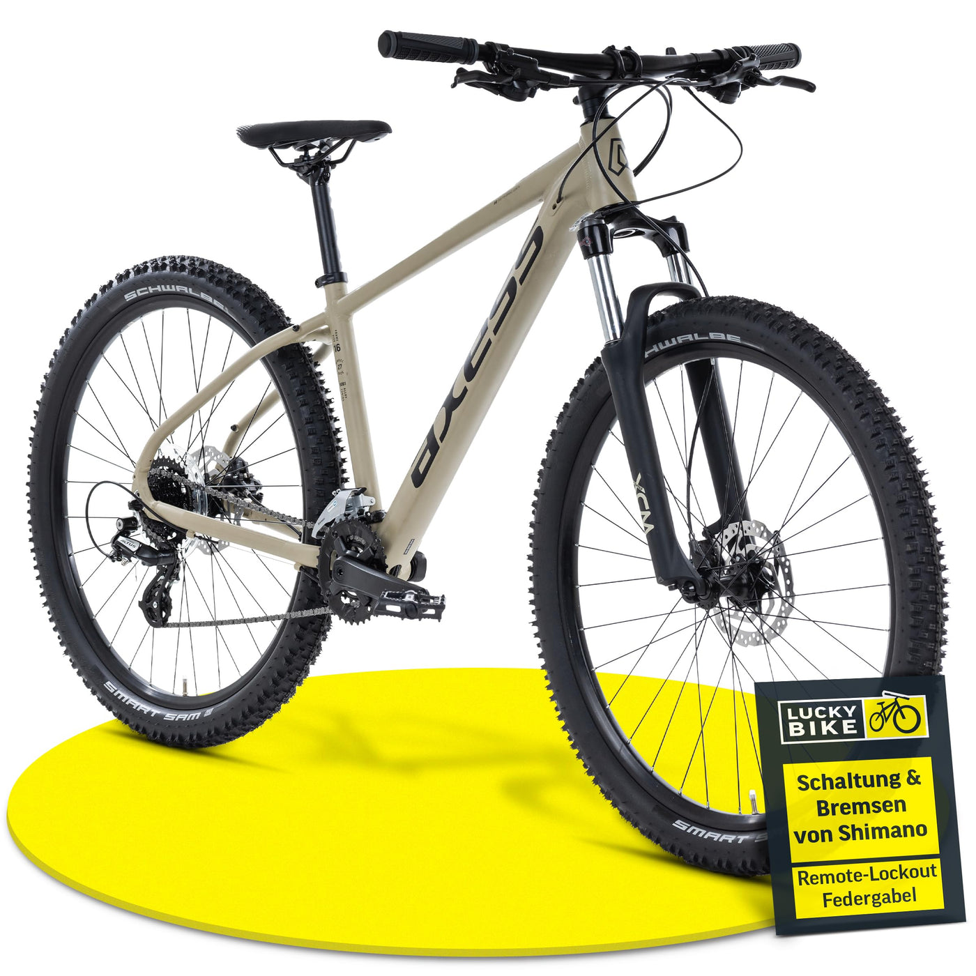 Axess Debris Mountainbike | MTB-Hardtail | 29 Zoll Herrenfahrrad | 16-Gang Schaltung | Hydraulische Scheibenbremsen, Farbe:matt Brown, Rahmengröße:19 Zoll, Laufradgröße:29 Zoll
