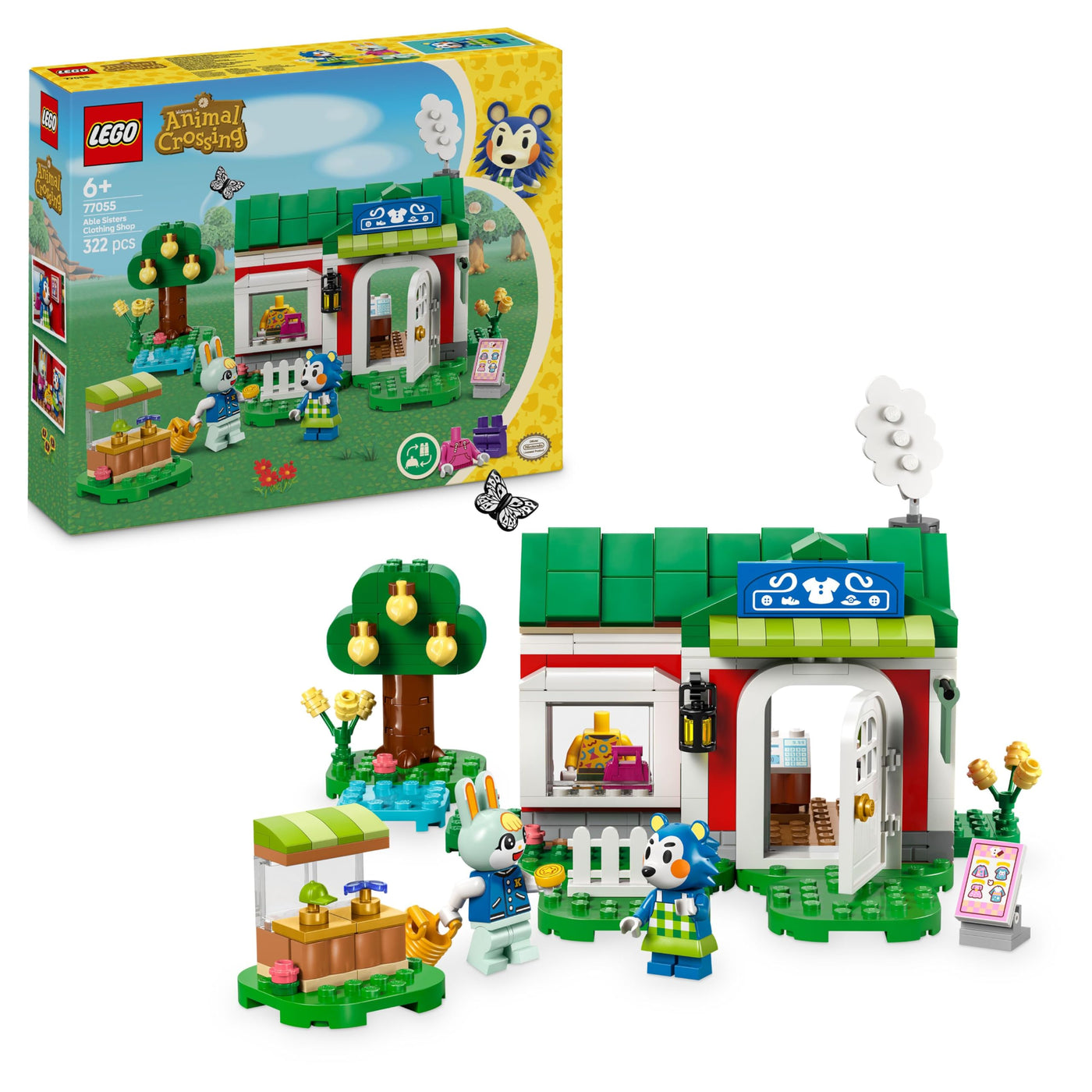 LEGO Animal Crossing Die Schneiderei der Schneiderschwestern, Bauset für kreative Rollenspiele, Geschenk für Mädchen, Jungen und Fans des Videospiels ab 6 Jahren, Abenteuer Spielset 77055
