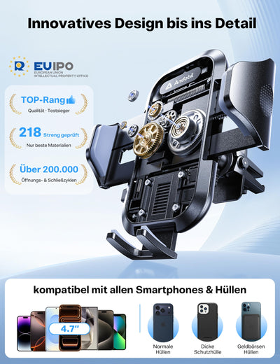 andobil Handyhalterung Auto [2026 3. Generation Upgrade] 3-in-1 Saugnapf & Lüftung Kfz Handyhalterung Universal Smartphone Handyhalter Auto für iPhone 17 Pro Max 16/15/14/13, Samsung S25 Ultra/S24/S23