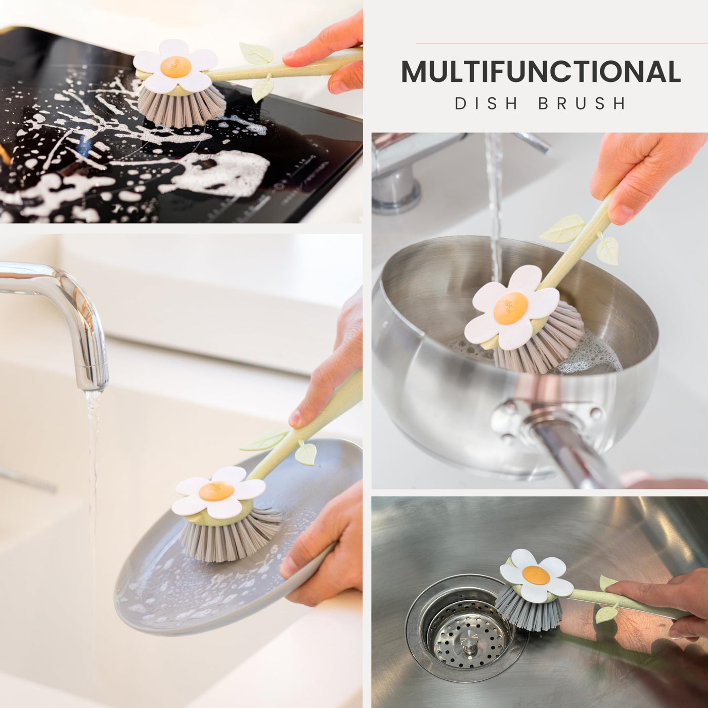 VIGAR Geschirrspülbürste, Nylon-Kunststoff, Rosa, 8 x 7,5 x 25,5 cm