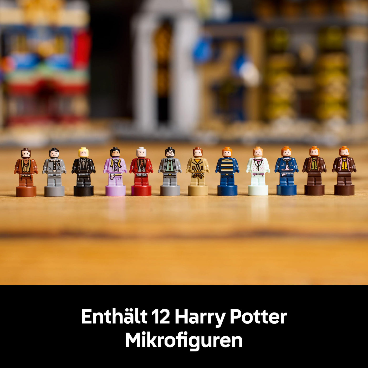 LEGO Harry Potter Die Zauberläden der Winkelgasse - Miniaturstraße zum Ausstellen - 12 Mikrofiguren zum Sammeln, inkl. Harry Potter, Draco Malfoy, Hermine Granger - Geschenk für Erwachsene 76444