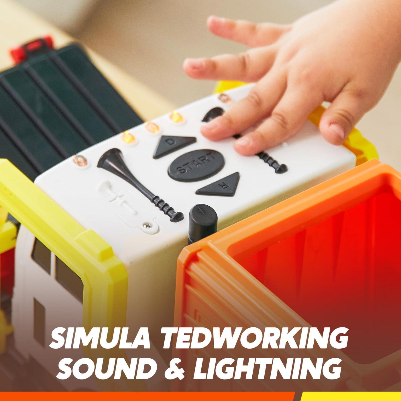 JOYIN Müllauto Spielzeug mit Lichtern und Sound,40cm Großer Müllwagen Spielzeug ab 3 4 5 6 7 Jahre,Müllabfuhr Auto Kinder mit Frontlader-Mülltonne, 3 seitlichen Mülleimern mit 30 Stück