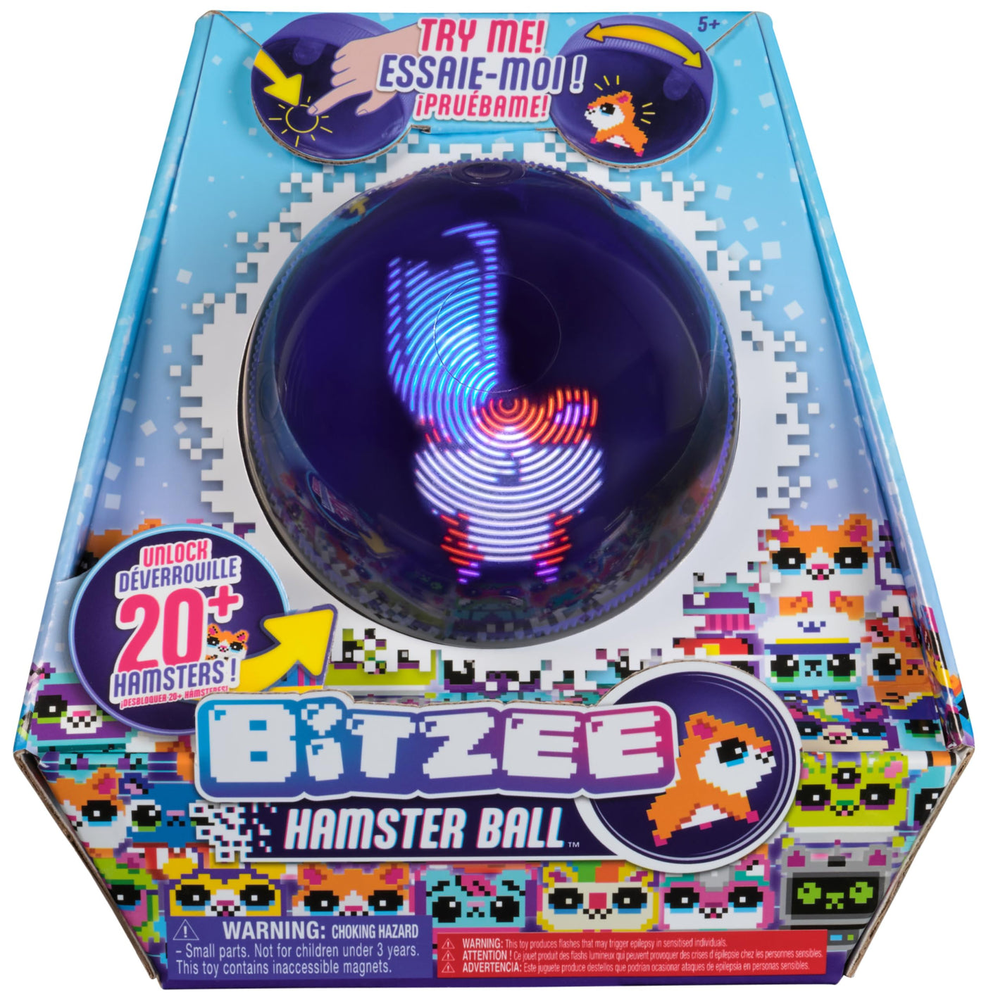 Bitzee Hamsterball - interaktives Spielzeug mit über 20 virtuellen Hamstern zum Rollen und Spielen, das Digitale Haustier reagiert auf Berührung und Bewegung, für Kinder ab 5 Jahren