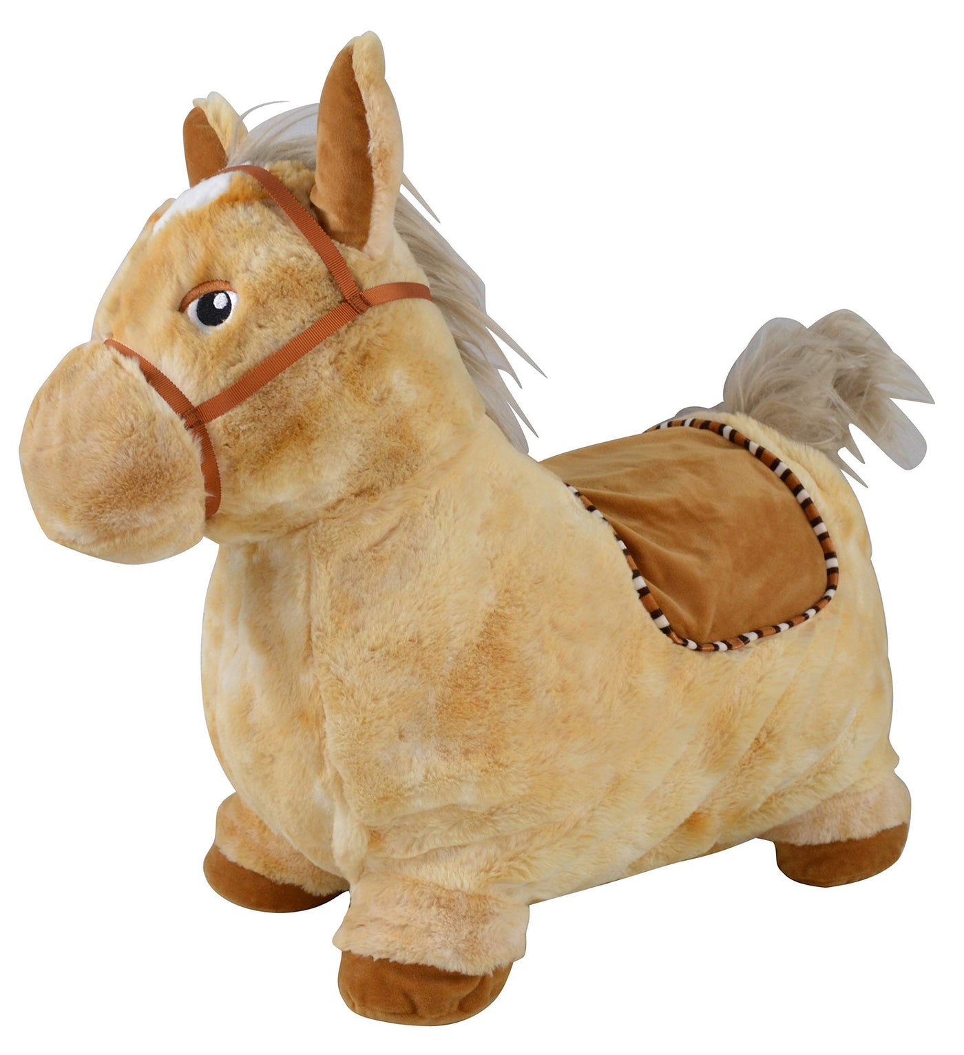 Bayer Chic 2000® Aufblasbares Hüpftier – Braunes Pferd –Mit weichem abnehmbarem Bezug & Luftpumpe – Perfekt für Mädchen & Jungen – Ab 18 Monaten, Braun