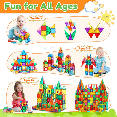 100pcs Magnetische Bausteine Spielzeug ab 3 Jahre Kinder, Magnetbausteine für 4-8 kinder, Montessori STEM-Lernspielzeug Magneten Set Spielzeug Geschenk für Kinder ab 3 4 5 6 7 Jahre Junge Mädchen