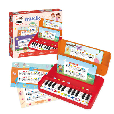 Ich lerne Musik - Musik-Lernspiele für Kinder - Noten Lernen und Melodien aufnehmen - Inkl. 12 Blättern beliebter Kinderlieder & Tragetasche - ab 5 Jahren