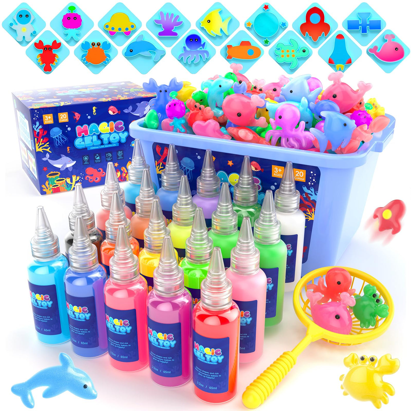 Hot Bee Aqua Gelz Set, DIY Kreatives Spielzeug Ab 4 5 6 7 Jahre Mädchen, 3D Aqua Fairy Creature Kinder Magic Water Elf Toy Kit, Squishy Selber Machen Set, Magisches Wassergel Geschenk Für Mädchen 4+