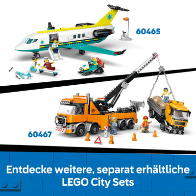 LEGO City Gelber Bulldozer Set – Spielzeugbaustelle, BAU- und Spielset – wirklichkeitsgetreue Baumaschine mit Fahrer und 2 Bauarbeitern – Geschenkidee für Kinder ab 8 Jahren – 60466