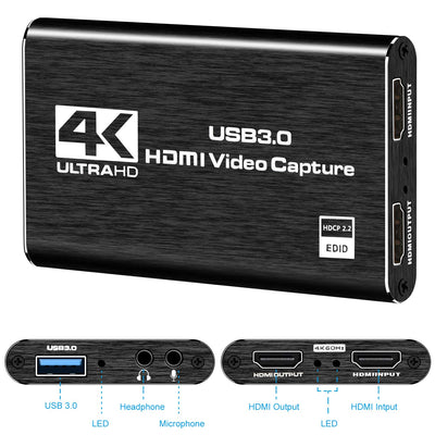 Rybozen Game Capture Karte USB 3.0 Video Card HD 1080P HDMI Videoaufnahme mit Live- Übertragungen Recorder Gerät Streaming für Windows Linux OS X System
