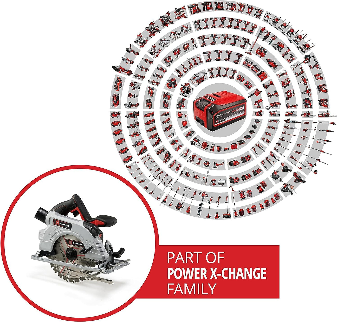 Einhell Professional Akku-Handkreissäge TP-CS 18/190 Li BL-Solo Power X-Change (18 V, Ø190 mm Sägeblatt, Brushless, 65 mm Schnitttiefe, werkzeuglose Einstellung, ohne Akku)