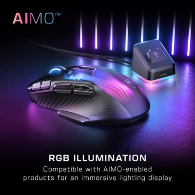 Turtle Beach Kone XP Air – Kabellose, anpassbare und ergonomische RGB-Gaming-Maus, Bluetooth, optischer Sensor 19K DPI, bis zu 100-Stunden-Akku und Ladestation - Schwarz