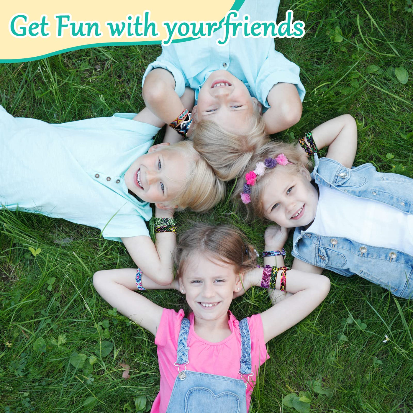 Freundschaft Armband Herstellung Bausatz, Kunst und Handwerk für Kinder Alter 8-12, DIY Armband Bausatz herstellen mit 20 Threads, Geschenke für Mädchen Alter 6-12 Jahre alt Reisen Tätigkeit Set