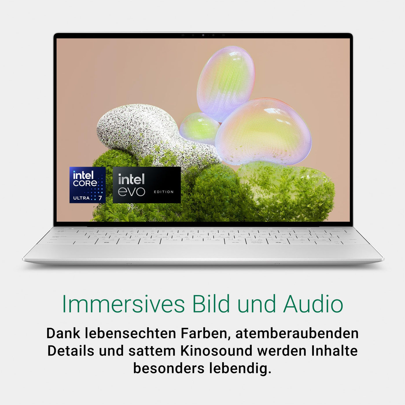 Dell XPS 13 (9350) Laptop 13.4" FHD+ 120Hz, Intel Core Ultra 7 Series 2 Intel - Evo Edition, Intel Arc, 32GB RAM, 1TB SSD, Windows 11 Home Copilot, Deutsch QWERTZ Backlit Keyboard, Platin