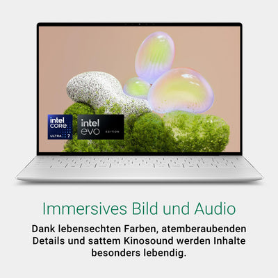 Dell XPS 13 (9350) Laptop 13.4" FHD+ 120Hz, Intel Core Ultra 7 Series 2 Intel - Evo Edition, Intel Arc, 32GB RAM, 1TB SSD, Windows 11 Home Copilot, Deutsch QWERTZ Backlit Keyboard, Platin
