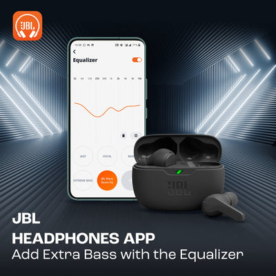 JBL Wave Beam – Kabellose In-Ear Ohrhörer mit IP54 und IPX2 Wasserdichtigkeit – Freisprechfunktion und 32 Stunden Akkulaufzeit – In Schwarz