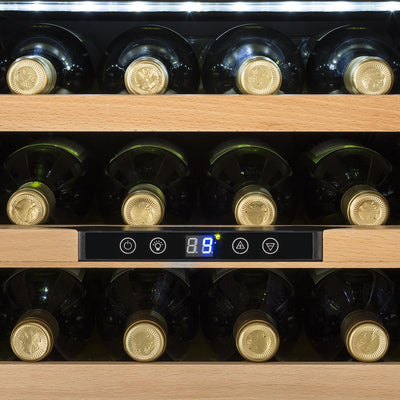 Klarstein Einbau-Weinkühlschrank, 1 Zonen Getränkekühlschrank Klein, Kleiner Weinschrank 57L, Wein-Kühlschrank Klein mit Glastür, Indoor/Outdoor Flaschenkühlschrank, Wine Fridge 24 Flaschen