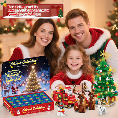 kiothdre 2025 Adventskalender Kinder, Weihnachtsbaum-Bausteine mit LED-Beleuchtung für Erwachsene, 24 Kartons Countdown Kalender, Weihnachts Geschenk für Jugendliche Jungen Mädchen Männer Frauen