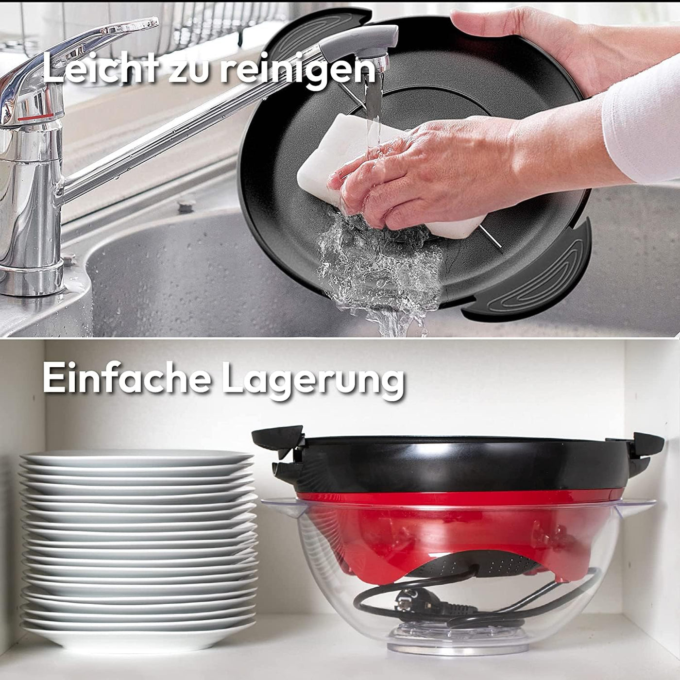 Gadgy Popcorn Maschine groß - Retro Popcorn Maker 5 L - Popcorn Maker mit Antihaftbeschichtung und abnehmbarer Heizfläche - Popkorn Maschine rot - Popcornmaschine 800W - Popcorn machine