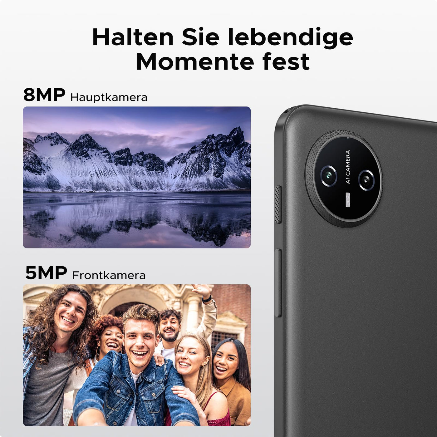 DOOGEE Tab A9 Tablet 10 Zoll Android 15, 12GB RAM+64GB ROM(TF 2TB) Gaming Tablet, 6580mAh, Unisoc T310, Dual Speaker, 5G WiFi, 8MP Kamera, Type-C, GMS, Bluetooth 5.0, Face ID, 3.5mm Kopfhöreranschluss