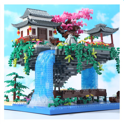 Yushinv Sakura Baumhaus Bauklötze Kit mit Geschenkbox 3320 Stück,Original Musik Kirschbaum Bonsai Baukasten Typ:Symphony, Japan Sakura Baumhaus Lichter Baukasten,Bonsai Baum Kirschblüten Baustein