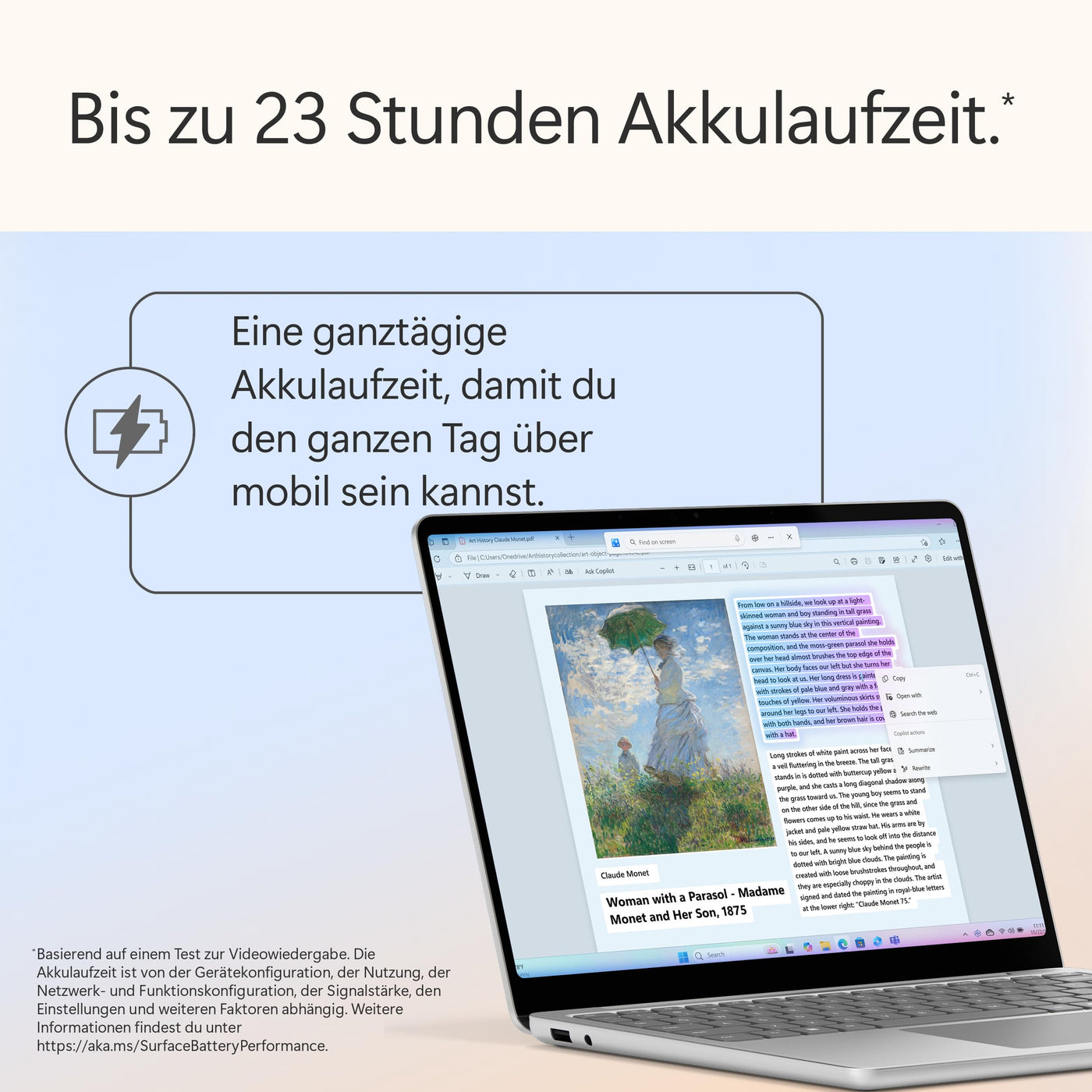 Microsoft Surface Laptop | Copilot+ PC | 13” LCD Touchscreen | Snapdragon® X Plus | 16GB RAM | 256GB Speicher | Neuestes Modell | Platin