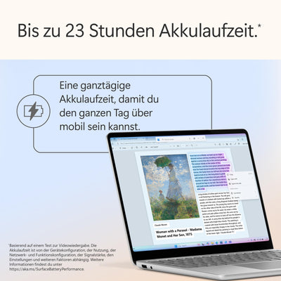 Microsoft Surface Laptop | Copilot+ PC | 13” LCD Touchscreen | Snapdragon® X Plus | 16GB RAM | 256GB Speicher | Neuestes Modell | Platin