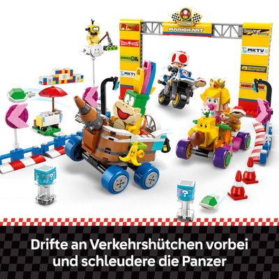 LEGO Super Mario: Mario Kart – Baby Peach & Grand Prix-Set, Nintendo Figuren – Toad, Lakitu, Baby Peach und Lemmy, Geschenk für Jungen, Mädchen und Gamer ab 8 Jahren, Abenteuer Spielzeug 72036
