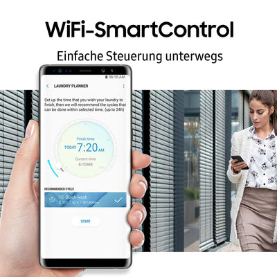 Samsung WW80T554ATW/S2 Waschmaschine, 8 kg, 1400 U/min, Ecobubble, AddWash, WiFi-SmartControl, Hygiene-Dampfprogramm, Weiß