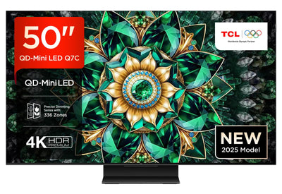 TCL 50Q7C 50 Zoll QD-Mini LED Fernseher, 4K HDR Premium 2000, Smart TV unterstützt durch Google TV (Dolby Vision IQ & Atmos, HVA-Panel, 144Hz Motion Clarity Pro, Freihändige Sprachsteuerung)