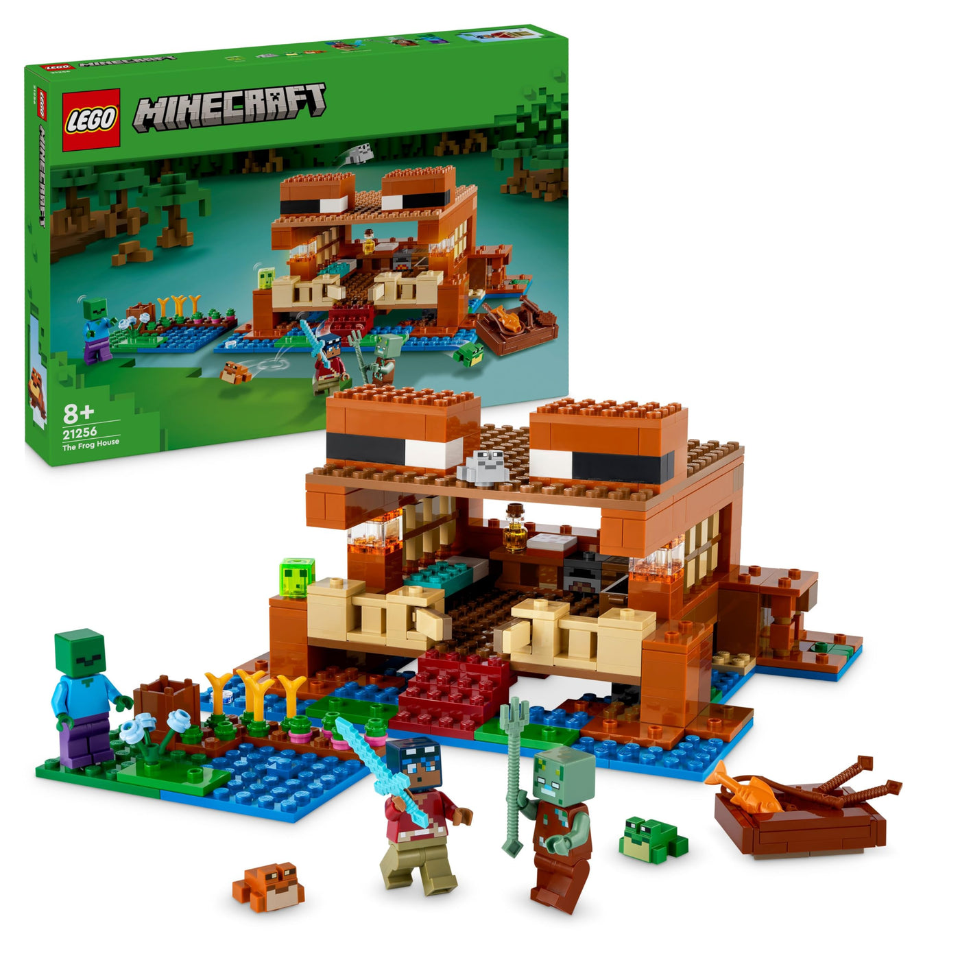 LEGO Minecraft Das Froschhaus - Spielzeug mit Boot, Tierfiguren & Zubehör - Gaming Spielset mit Ruderboot, Ofen, Kuchen und Honig - Gamer Geschenk für Jungen & Mädchen ab 8 Jahren - 21256