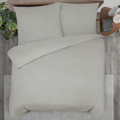 Softex Royal Baumwolle Bettwäsche 135x200 cm, 2 teiliges Bettwäsche Set, 2er Set mit 1 Kissenbezug 80x80 cm, Öko-Tex Bettwäsche Hellgrau, mit YKK Reißverschluss
