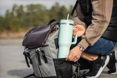 Milu Thermobecher 1200ml mit Strohhalm & Henkel, 24h Eisgekühlt / 12h heiß Edelstahl Tumbler 40oz mit Griff, Isolierbecher to go, Trinkflasche doppelwandig isoliert (Mellow Mint, 1200ml)