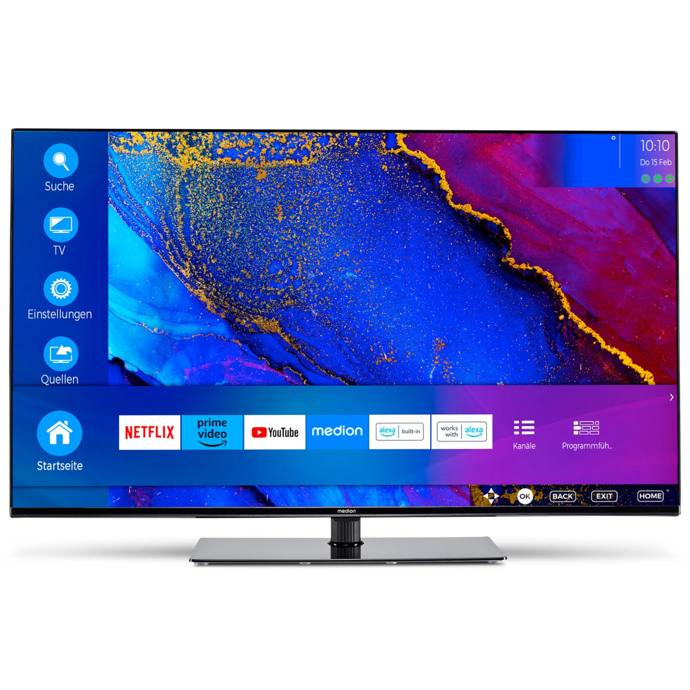 MEDION X14370 (MD 30706) 108 cm (43 Zoll) Fernseher (Smart TV, 4K Ultra HD, Dolby Vision HDR, Dolby Atmos, Netflix, Prime Video, MEMC, Micro Dimming, Bluetooth, PVR)