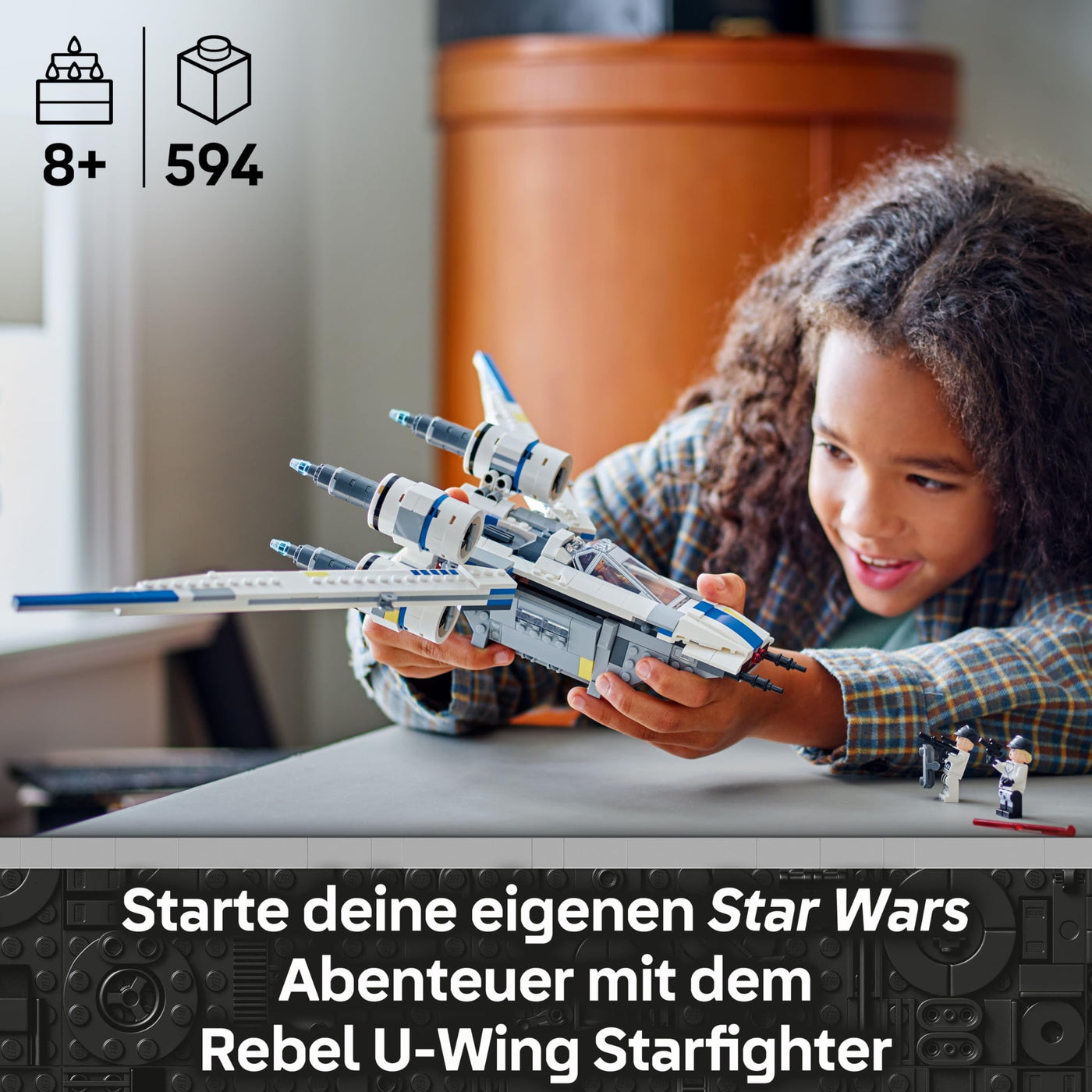 LEGO Star Wars 75399 Rebel U-Wing Starfighter - Spielzeug mit Schwenkflügelfunktion & 3 Minifiguren inkl. Cassian Andor & K-2SO Droidenfigur - Geschenk für Jungen ab 8 Jahren & Andor Staffel 2 Fans