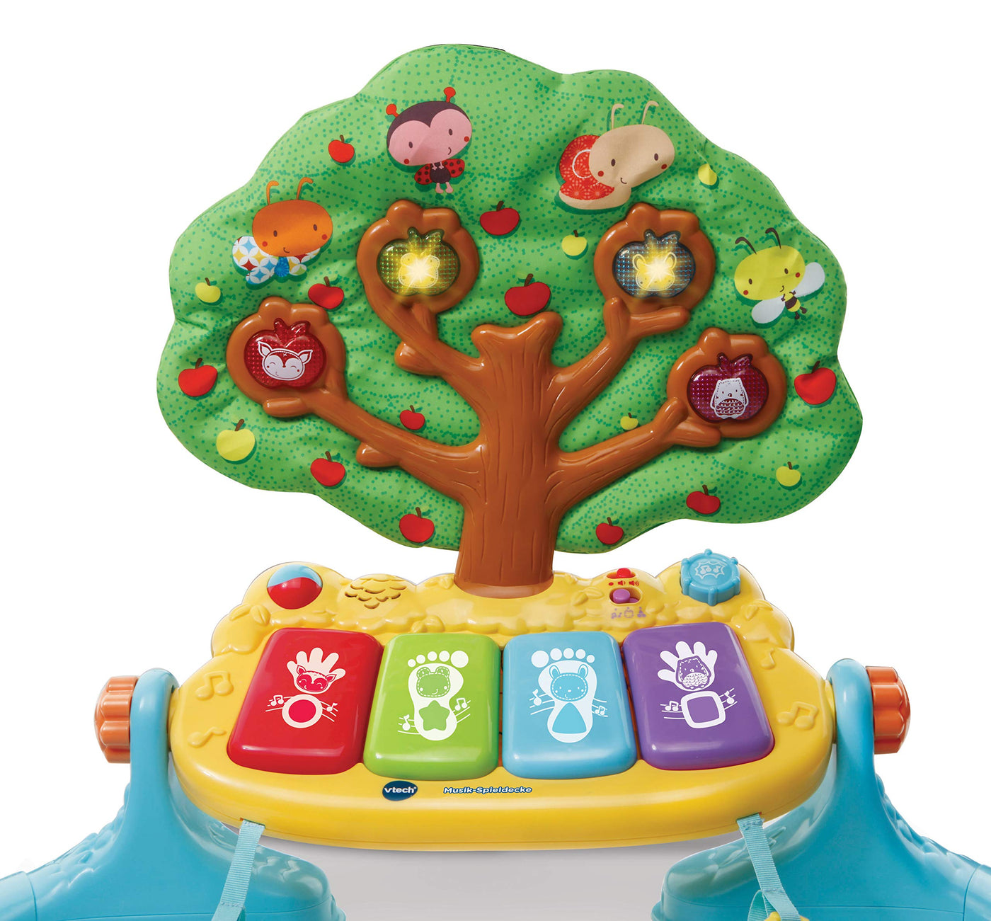 Vtech Baby Musik-Spieldecke – Babydecke mit Spielbogen – Mit 4 abnehmbaren Spielelementen, bunten Klaviertasten und Melodien – Für Kinder von 0-24 Monaten
