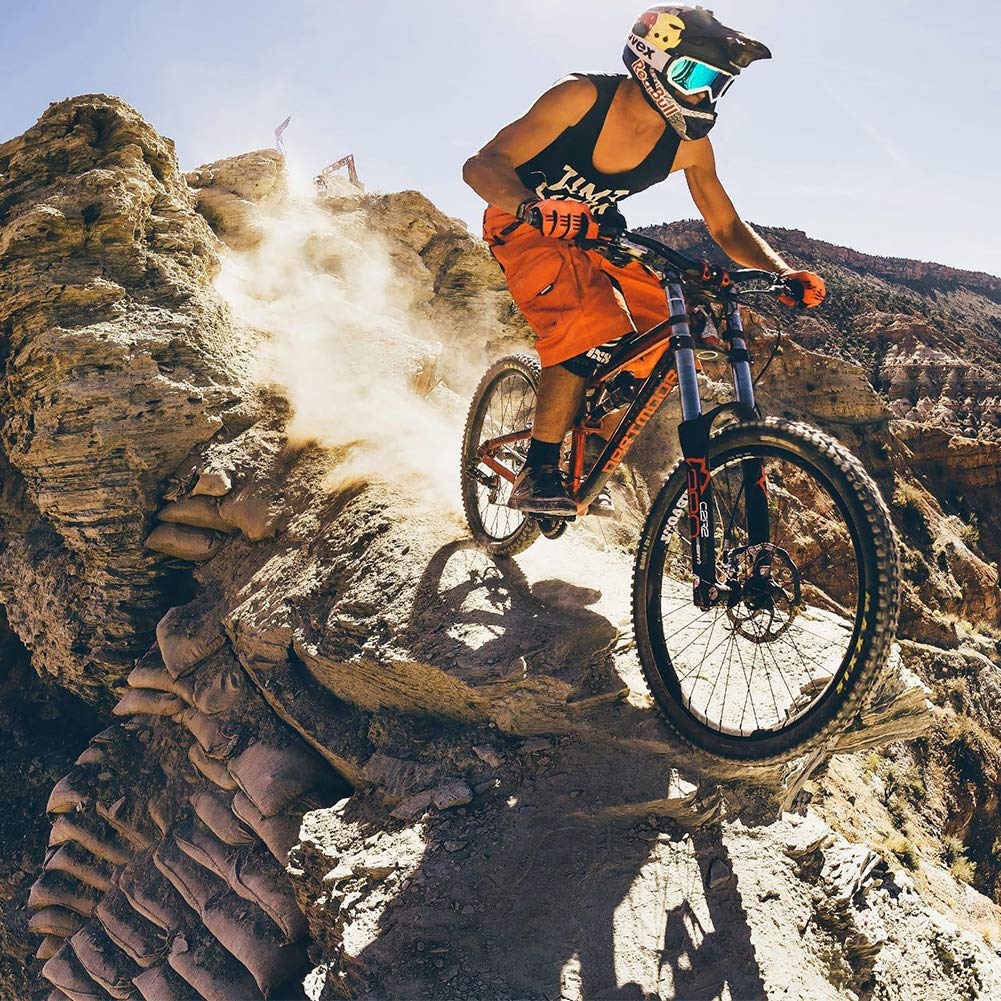 Wmmner 26 Zoll Mountainbikes Mit Doppelfederung Für Erwachsene Männer Frauen, Fettreifen Anti-Rutsch Mechanische Scheibenbremsen Mountainbike, All Terrain High Carbon Steel Bike, Rot, 27 Geschwindigke