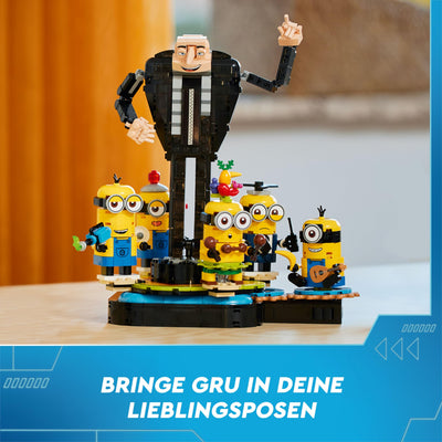 LEGO Ich – Einfach unverbesserlich 4 Gru und die Minions Steinen, tanzende Spielzeug-Filmfiguren zum Bauen, Spielen und Ausstellen, Geschenk für Jungen und Mädchen 75582