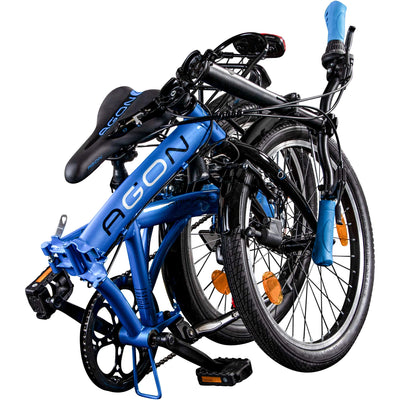 AGON Parklane 20 Zoll Klapprad Fahrrad Faltrad Klappfahrrad 20" StVZO 6 Gänge Urban Bike (blau, 33 cm)