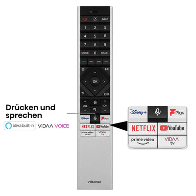 Hisense 100U7KQ (100 Zoll) Fernseher 4K Mini LED ULED HDR Smart TV, Quantum Dot, 144Hz, HDMI 2.1, Game Mode Pro, Dolby Vision IQ & Atmos, Bluetooth, Alexa Built-in, Anthrazit