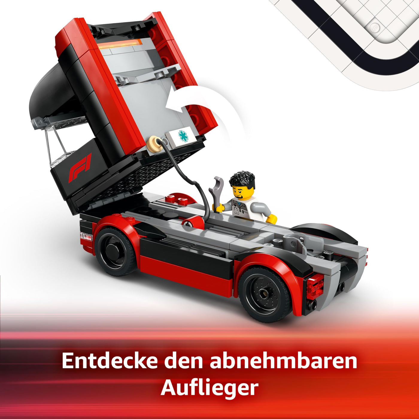 LEGO City F1 Transporter mit RB20 & AMR24 F1 Rennautos - Spielzeug Autotransporter für Red Bull & Aston Martin Formel 1 Teams - Inkl. 5 Minifiguren - Geschenk für Jungen & Mädchen ab 8 Jahren 60445