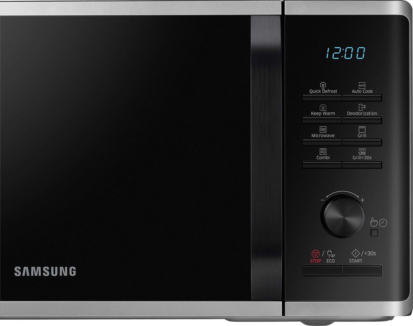 Samsung MG2AK3515AS/EG Mikrowelle mit Grill, 800 W, 23 ℓ Garraum, 48,9 cm Breite, Quick Defrost, 27 Automatikprogramme, Silber