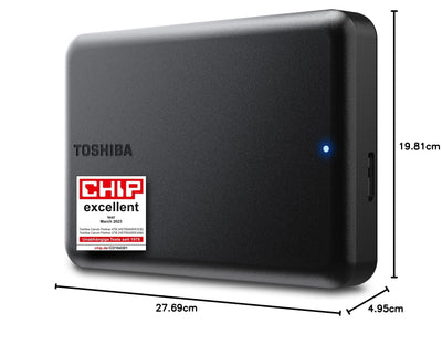 Toshiba Canvio Partner 4TB Portable 2.5'' Externe Festplatte, USB 3.2, Mac & Windows kompatibel. Xbox, PS4, PS5