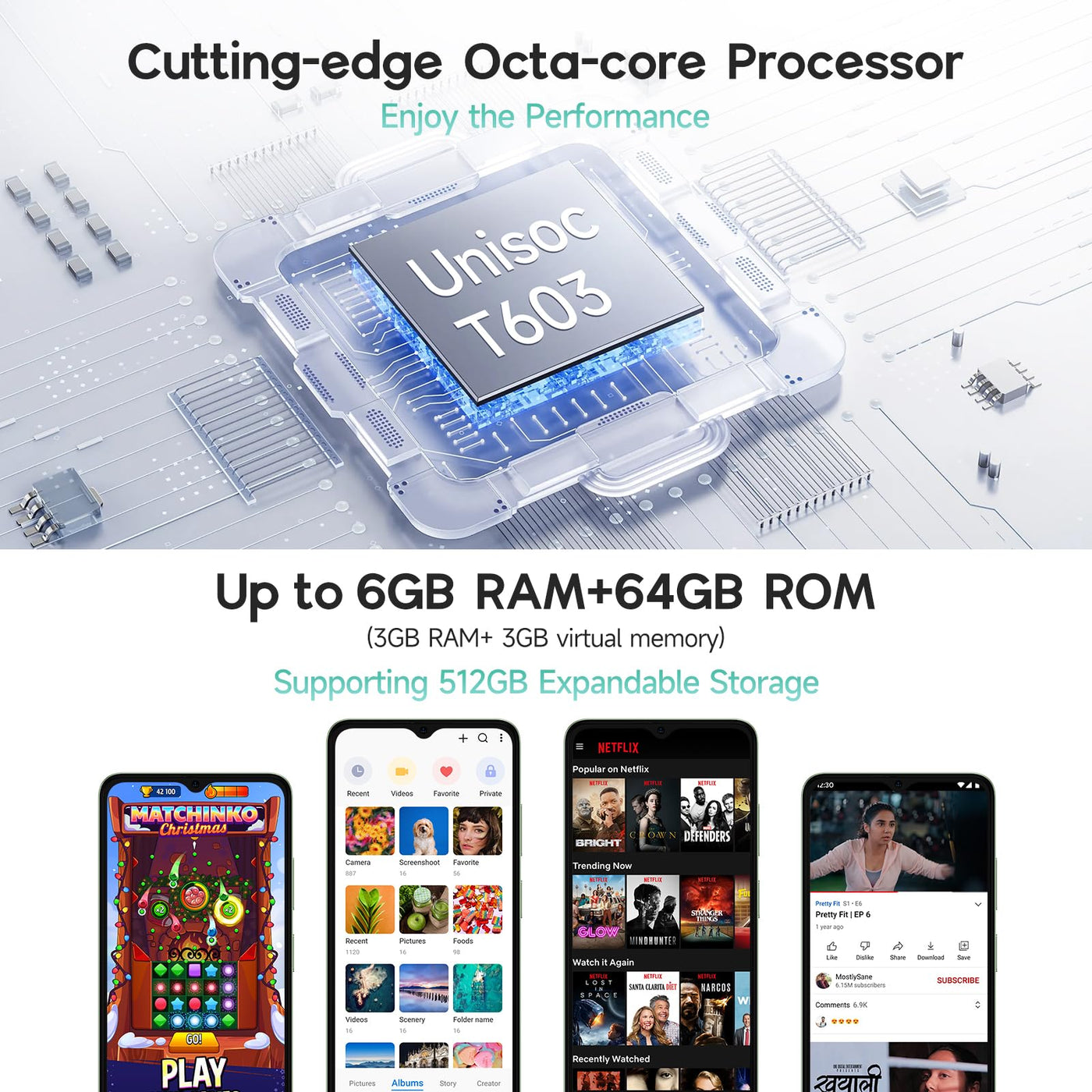 Ulefone Note 19 Smartphone Ohne Vertrag 6GB+64GB/512GB SD, Octa Core, Android 14, 5000mah Handys, 6,52 Zoll HD+ Handy Günstig, 8MP+5MP, 4G Dual SIM Handy Ohne Vertrag Face ID GPS OTG 2 Jahr Garantie