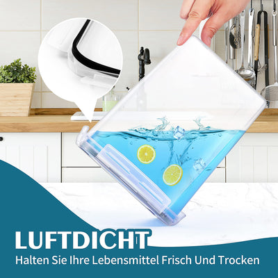 Surejoy 5,2L Groß Vorratsdosen mit Deckel Luftdicht 4er Set mit Kreidemarker und Etiketten, BPA Frei Plastik Aufbewahrungsbox Küche, Zucker Pasta Mehl Müsli Cornflakes Aufbewahrung Vorratsbehälter
