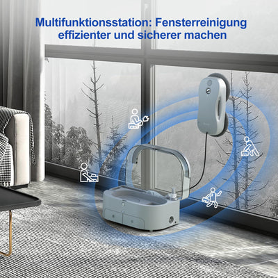 JSDROBOT S9PRO Fensterputzroboter, Tragbarer Fensterputzroboter Intelligente Reinigungspfadplanung Handähnliche Rotierende Fensterreinigung Bilateraler Wasserspray Kantenerkennungstechnologie